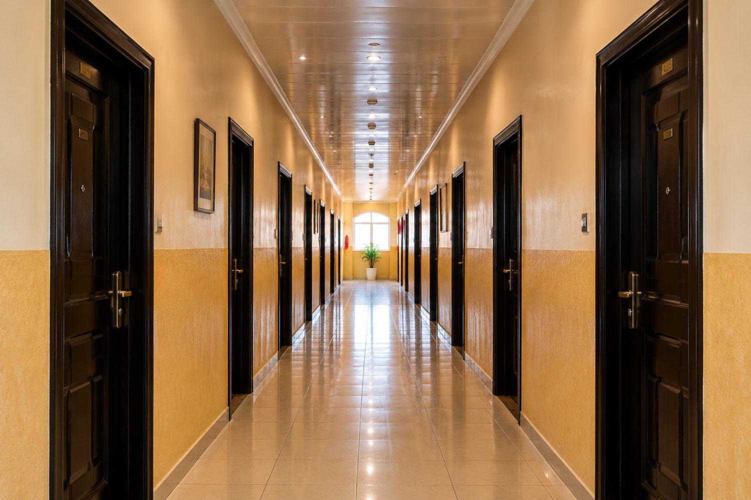 Guest room corridor at More Care Hotel