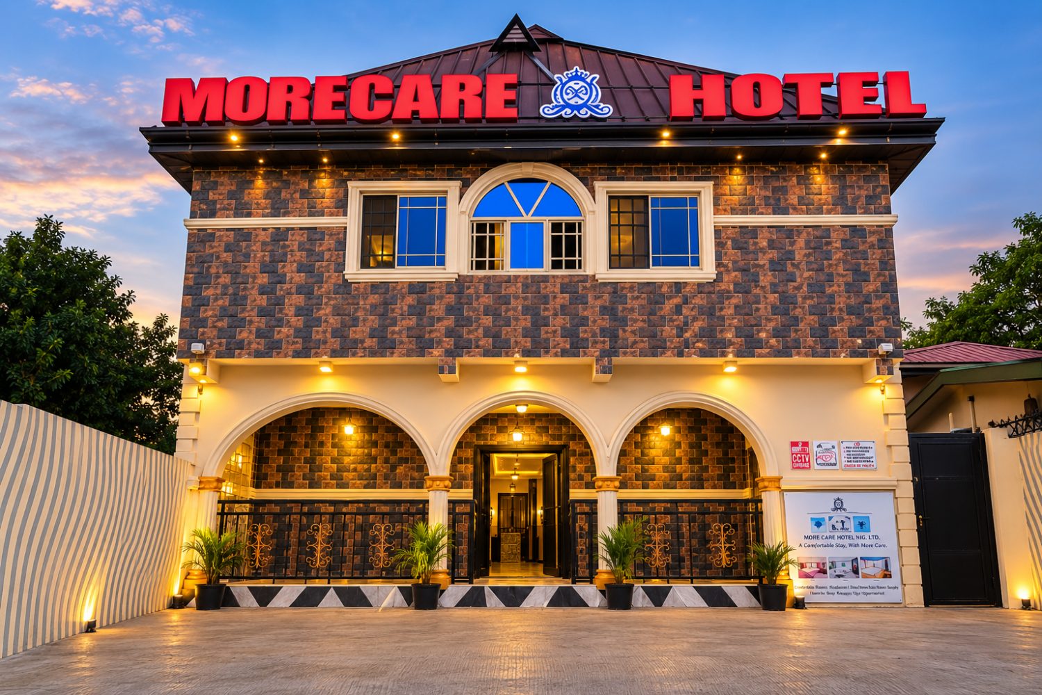 More Care Hotel exterior on the Seme Border road, Badagry, Lagos